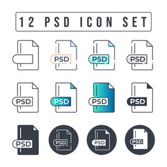 PSD File Format Icon Set. 12 PSD icon set.