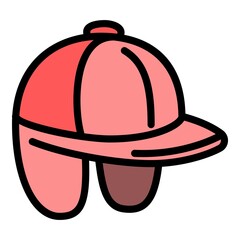 Cap winter headwear icon. Outline cap winter headwear vector icon for web design isolated on white background