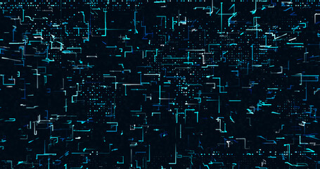 Abstract digital network data background, 3D rendering illustration