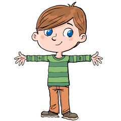boy with his arms outstretched at chest height
