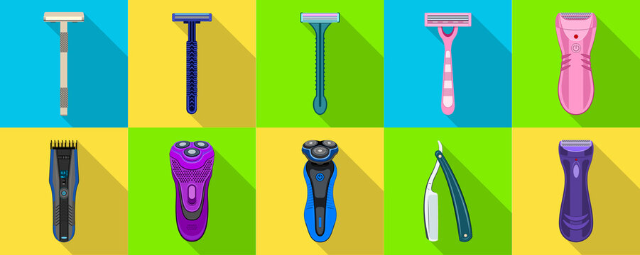 Razor isolated realistic set icon. Vector illustration shaver on white background . Vector realistic set icon accessory for shave.