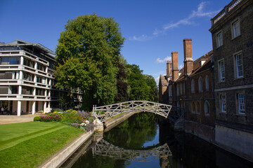 Fototapeta na wymiar The Mathematical Bridge in Cambridge, England