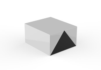 Product Cardboard Package Box. 3d Illustration Isolated On White Background. Mock Up Template Ready For Your Design.