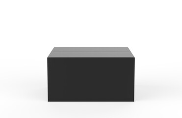 Product Cardboard Package Box. 3d Illustration Isolated On White Background. Mock Up Template Ready For Your Design.
