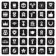 Obraz premium Awards Icons. Grunge Black Flat Design. Vector Illustration.
