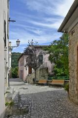 A narrow street in Fontana Liri, an old mountain town in the province of Frosinone, Italy.