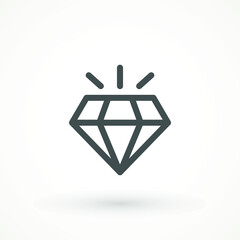  Diamond Icon Logo. Diamond vector logotype. Graphic element. Silhouette simple. Jewelry symbol. Gem stone. on white background