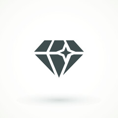 Diamond Icon Logo. Diamond vector logotype. Graphic element. Silhouette simple. Jewelry symbol. Gem stone. on white background