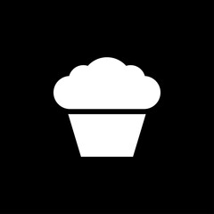 Cupcake icon. Cupcake shop logo template. Pink creamy glossy cake illustration.