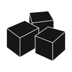 Vector illustration of cube and sugar symbol. Graphic of cube and ingredient vector icon for stock.