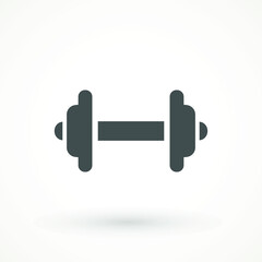 Dumbbell for gym icon , black sign design Barbell icon template color editable. fitness symbol vector sign isolated on white background.