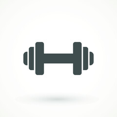 Dumbbell for gym icon , black sign design Barbell icon template color editable. fitness symbol vector sign isolated on white background.