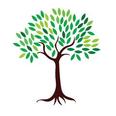 Obraz premium Vector logo tree design in eps 10. Simple template and ready to use.