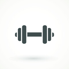 Dumbbell for gym icon , black sign design Barbell icon template color editable. fitness symbol vector sign isolated on white background.