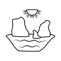 Vector illustration of rock and bay sign. Collection of rock and vietnamese stock vector illustration.