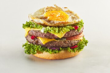 Burger shot of white background