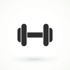 Dumbbell for gym icon , black sign design Barbell icon template color editable. fitness symbol vector sign isolated on white background.