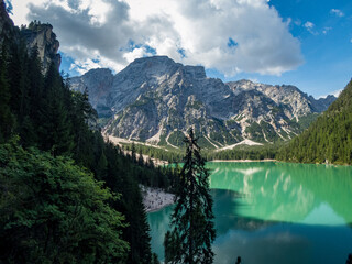 Fototapeta na wymiar Pragser Wildsee in the Dolomites, South Tyrol