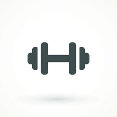 Dumbbell for gym icon , black sign design Barbell icon template color editable. fitness symbol vector sign isolated on white background.