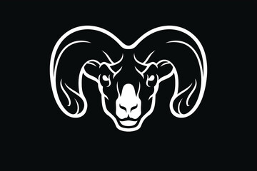 Simple Design of Aggressive Ram Head Sport Logo