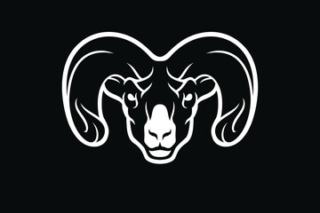 Simple Design of Aggressive Ram Head Sport Logo