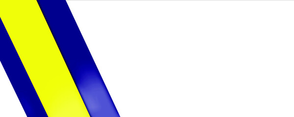 White background with multi colored yellow and blue shiny stripes on left.	