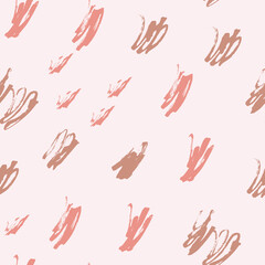 Abstract seamless pattern with Brush Strokes geometric elements. Beautiful modern texture with chaotic painted shapes. Multicolored background for your design. 