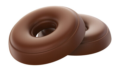 Delicious Snack Chocolate coated bar. Isolated on background. 3d illustration.