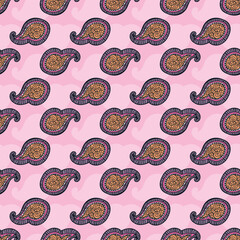 Hippy Indian paisley vector repeat pattern design
