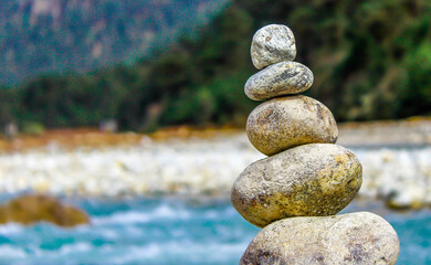 pile of stone for wishing a good fortune  