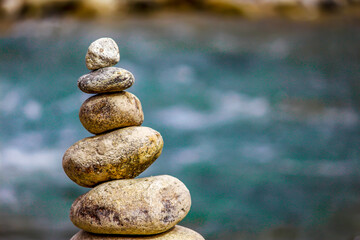 pile of stone for wishing a good fortune  