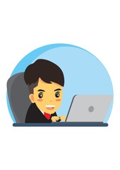 businessman working on laptop