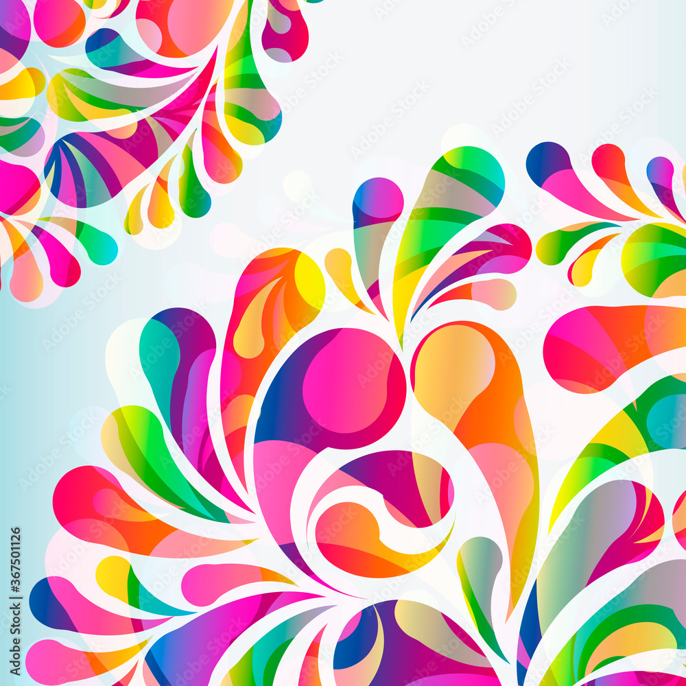 Poster abstract colorful arc-drop background. vector.
