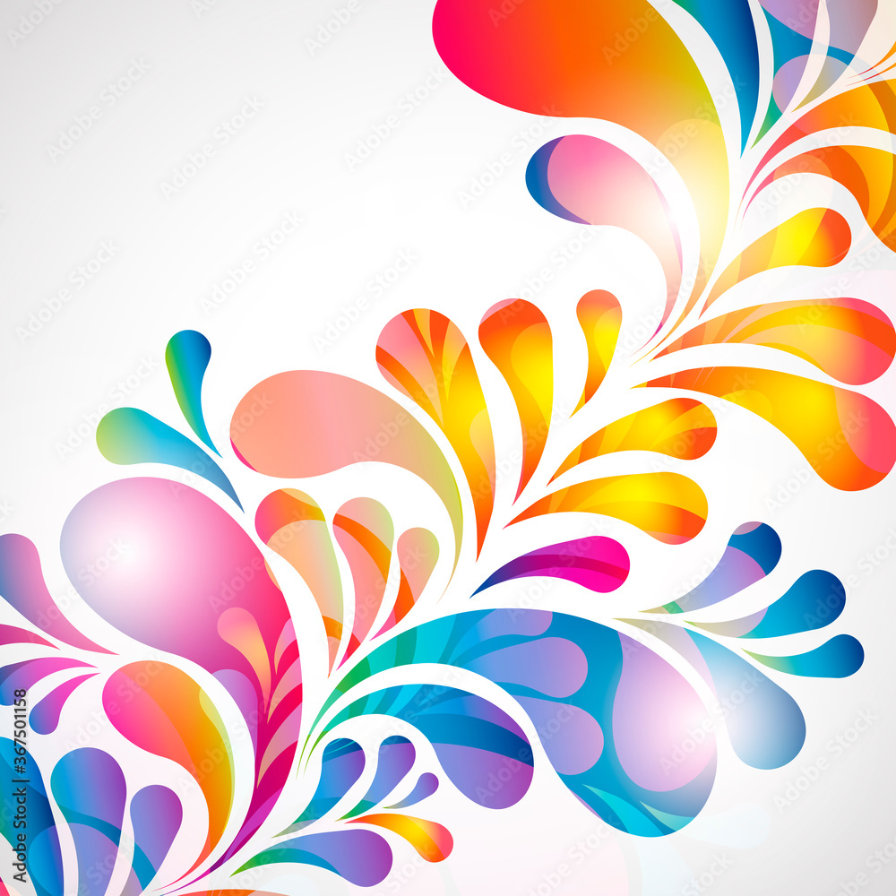 Aufkleber abstract background with bright teardrop-shaped arches.