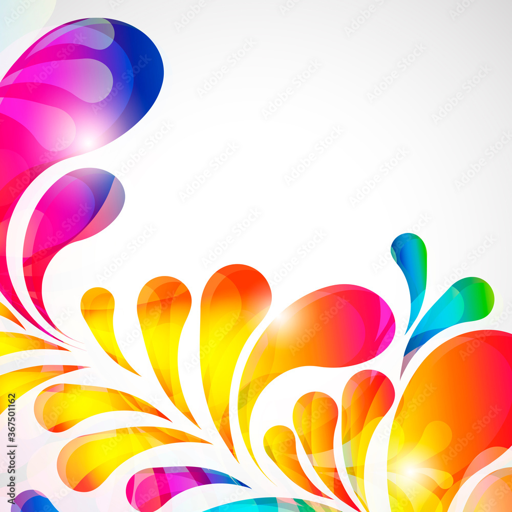 Poster abstract bright background with teardrop-shaped arches.
