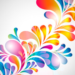 Fototapeta na wymiar Abstract background with bright teardrop-shaped arches.