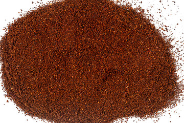 Pile of ground coffee