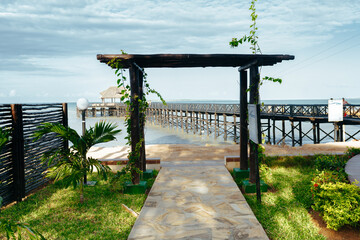 wooden pathway to the ocean