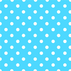 Large white polka dot pattern on a peacock blue background vector © nickerssan