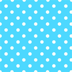 Large white polka dot pattern on a peacock blue background vector