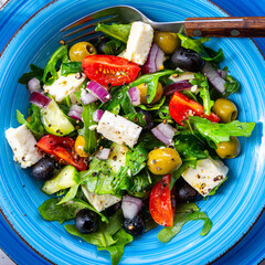 Rustic Greek salad with sheep's cheese