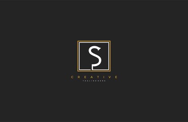 letter S elegant line square frame hipster logo design