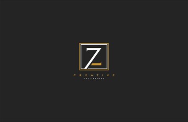 letter Z elegant line square frame hipster logo design