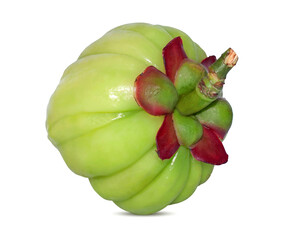 Garcinia atroviridis fruit isolated on white background