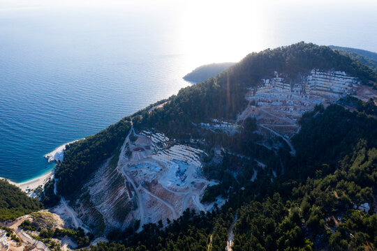 Marble quarry site in Thassos, Greece