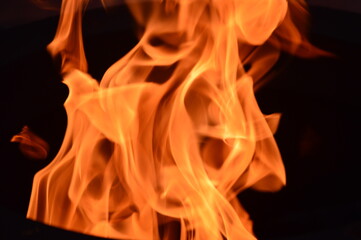 fire on a black background