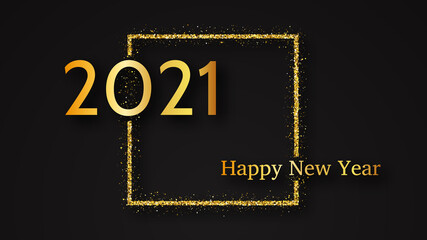 2021 Happy New Year gold background