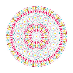 Flower Mandalas. Vintage decorative elements. Oriental pattern, Islam, Arabic, Indian, turkish, pakistan, chinese, ottoman motifs. Vector illustration. Isolated on white .