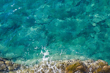 Abstract background of turquoise water-aerial view