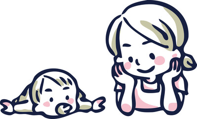 赤ちゃんと女の子
